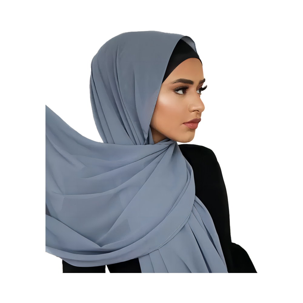 Effen kleur bubble chiffon sjaal voor dames mode zachte hijab lange sjaal wrap sjaals