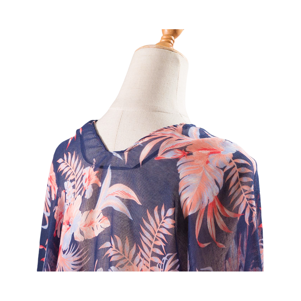 Voile kwastje zomer dunne bloemenprint chiffon elegante sjaals voor dames