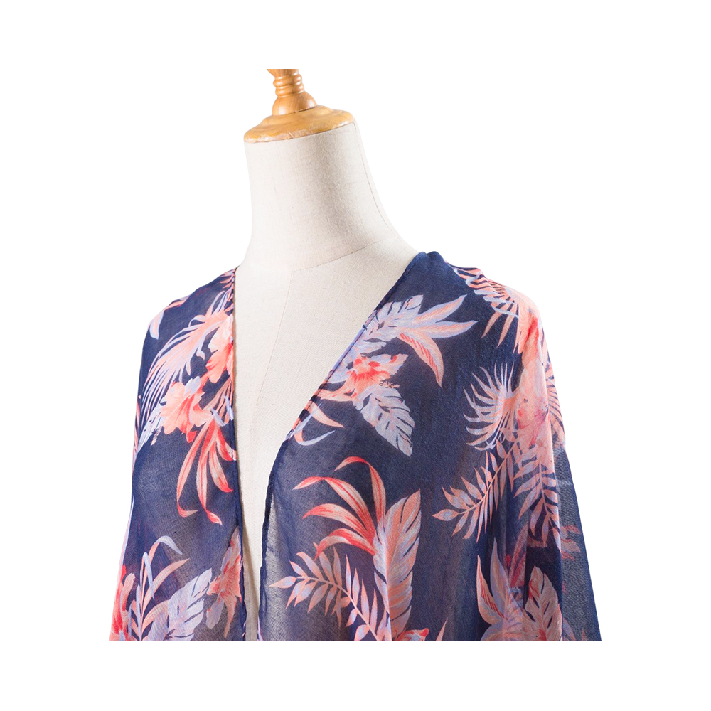 Voile kwastje zomer dunne bloemenprint chiffon elegante sjaals voor dames