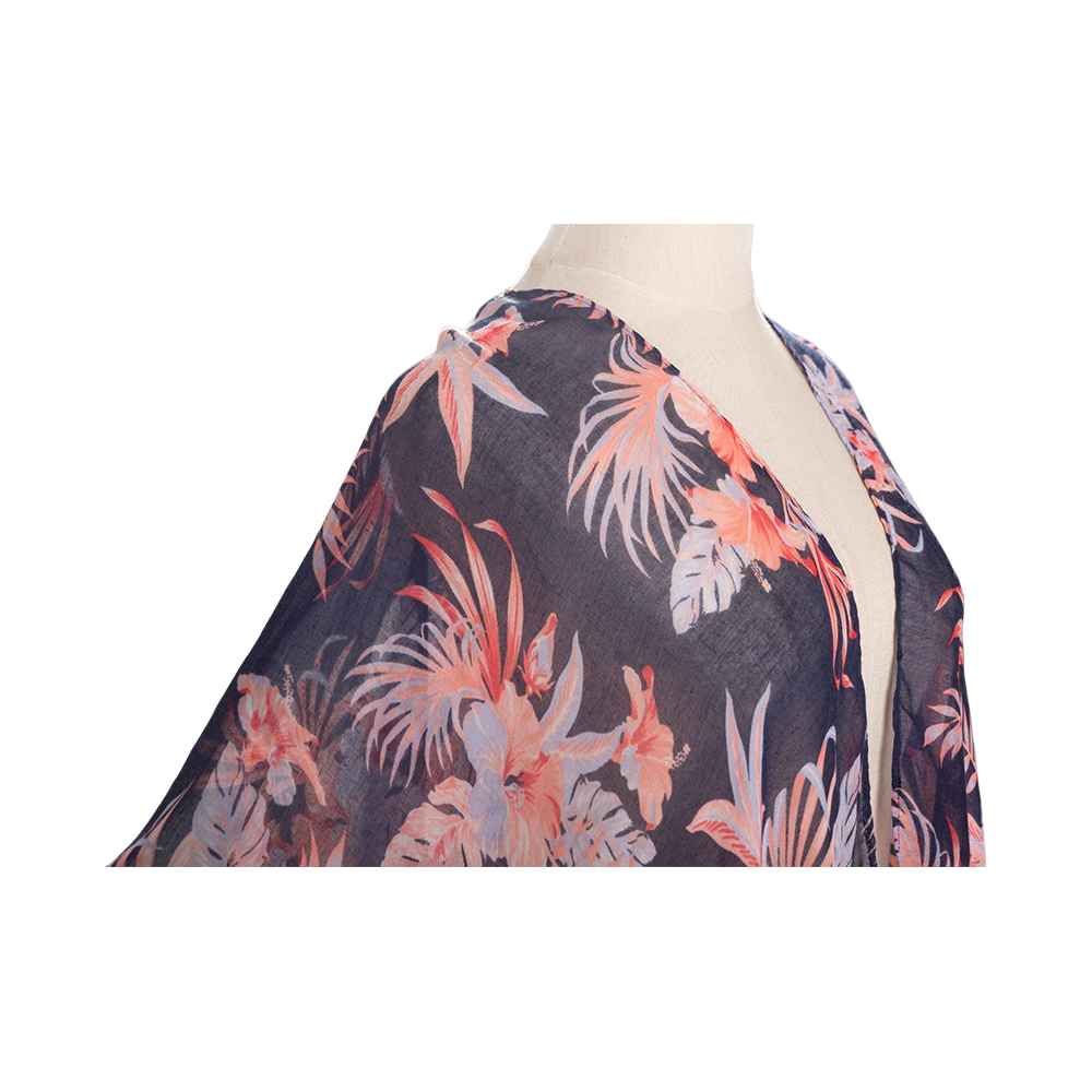 Voile kwastje zomer dunne bloemenprint chiffon elegante sjaals voor dames