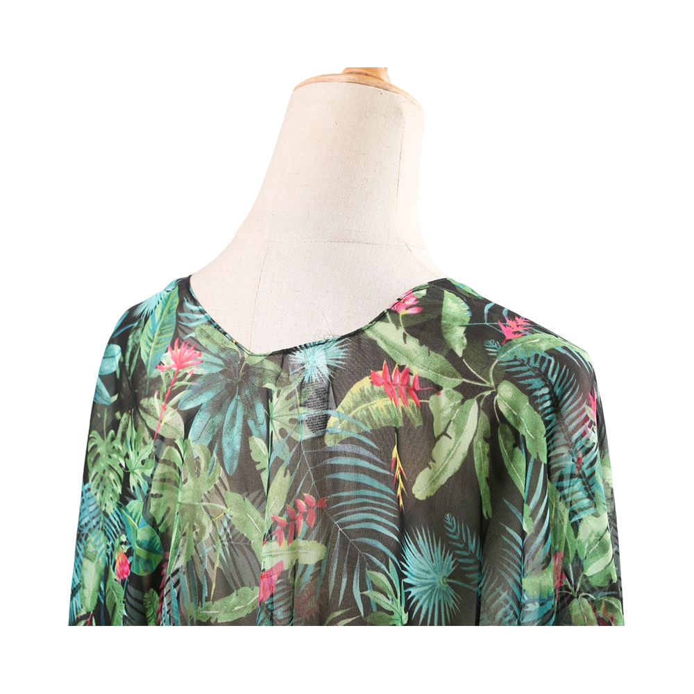 100% polyester dames zomervest chiffon bloemen cover-up losse casual topblouse