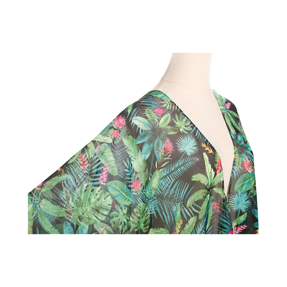 100% polyester dames zomervest chiffon bloemen cover-up losse casual topblouse